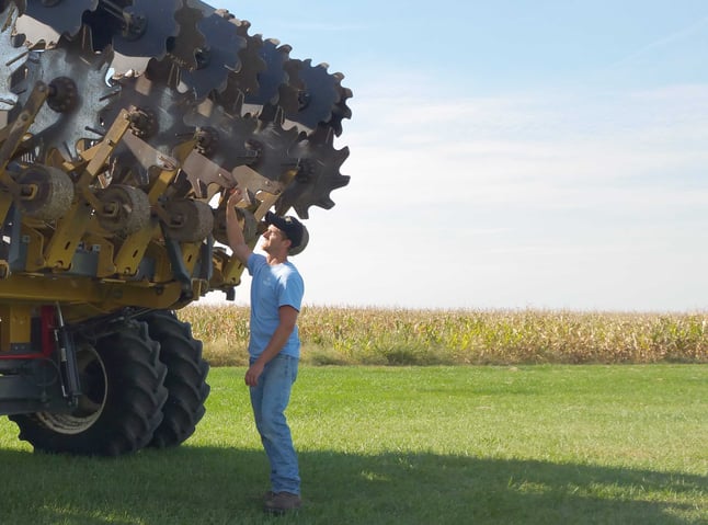 Dave Delhotal inspects SoilWarrior