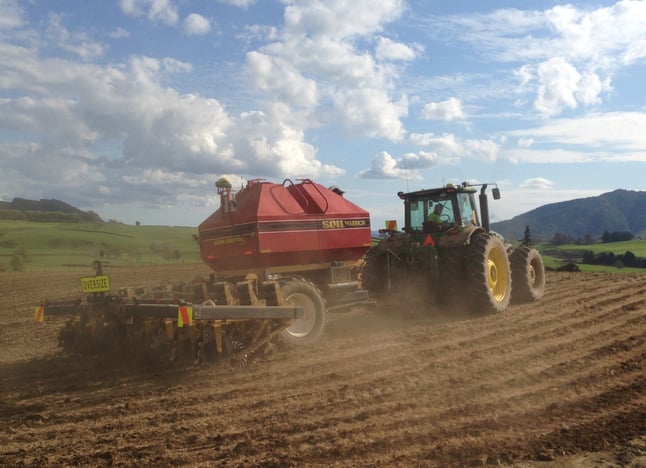 John Austin strip-tills in New Zealand with SoilWarrior