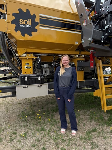 Elise Heckmann in front of the SoilWarrior