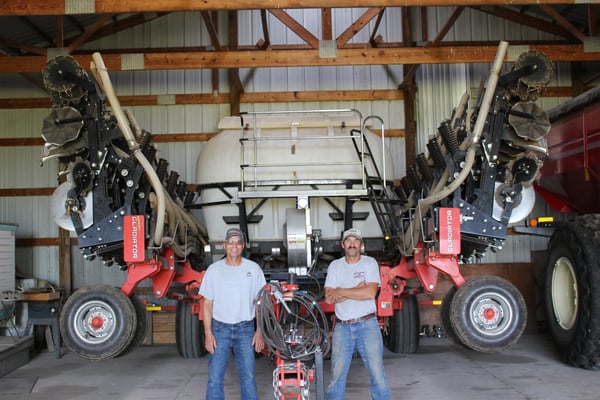 Brothers Dave and Mark Morris with their Kuhn Gladiator