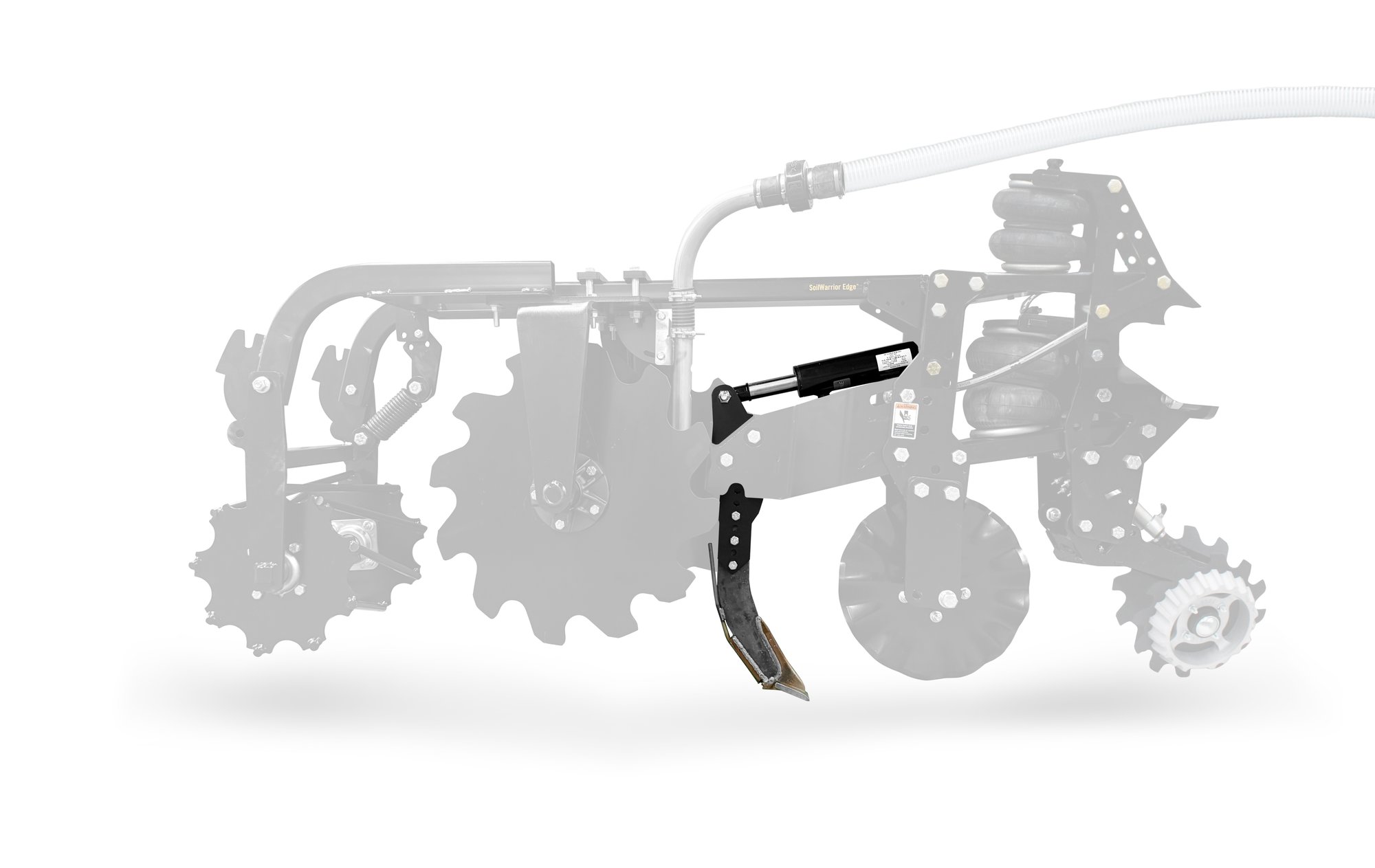 Edge row unit with auto reset shank/knife
